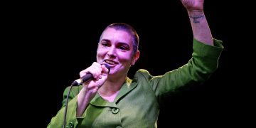 Sinead O'Connor takes to the stage for the finale of today's Africa Day celebrations at Dublin Castle.   (Photo by Niall Carson - PA Images/PA Images via Getty Images)