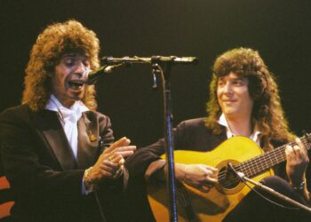 Camaron de la Isla and Tomatito in a concert The singer and the guitar player during a performance  (Photo by Quim Llenas/Cover/Getty Images)